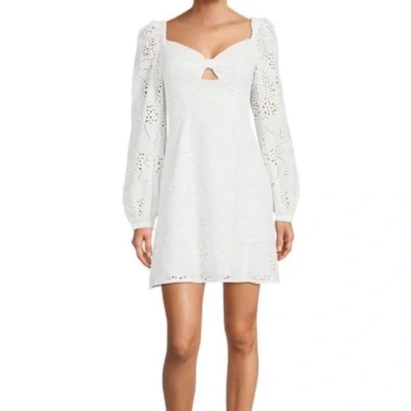 Guess Eyelet Fit & Flare‎ Mini Dress - Picture 1 of 15